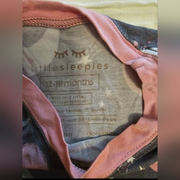 Little Sleepies Moon and Stars Pajama Set - Pink and Black - Picture 4 of 4